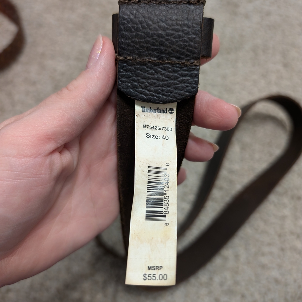 Timberland Brown Leather Belt - Picture 3 of 5
